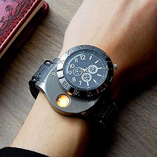 Aishru™Men's Military USB Lighter Watch