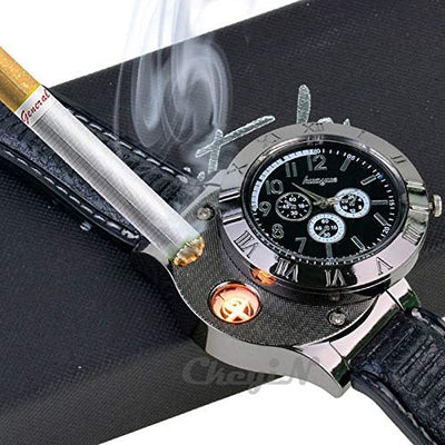 Aishru™Men's Military USB Lighter Watch
